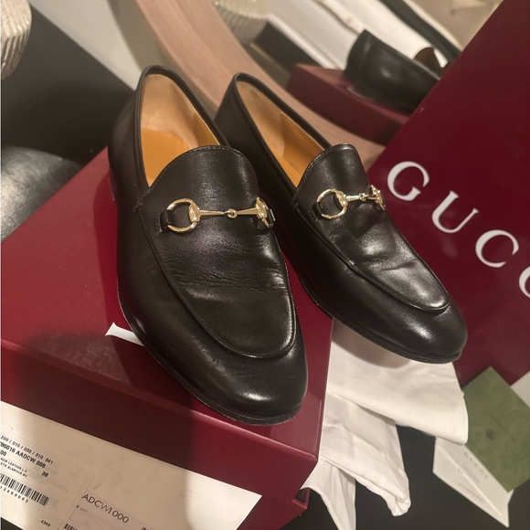 Gucci Jordaan Black Leather Loafers - Picture 1 of 5
